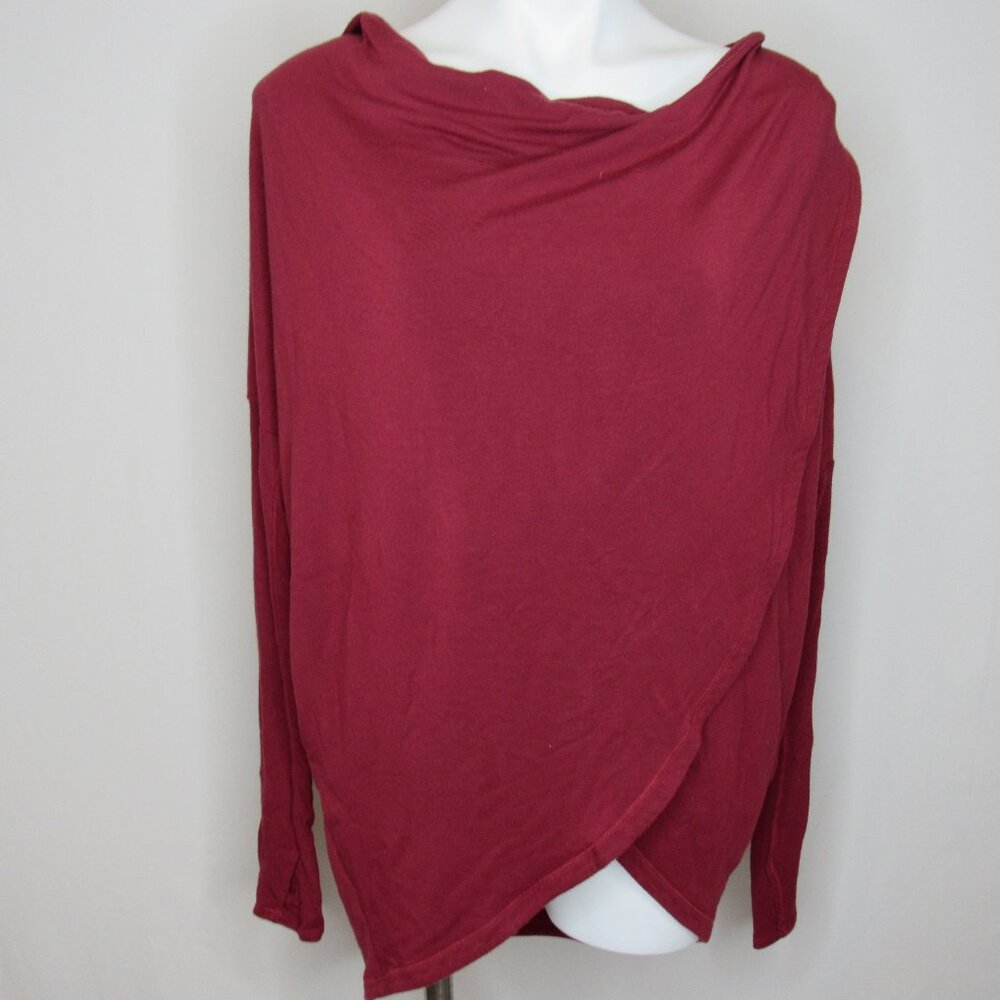 Athleta Burgundy Red PURANA Wrap Sweatshirt Hooded Women's XS XSmall